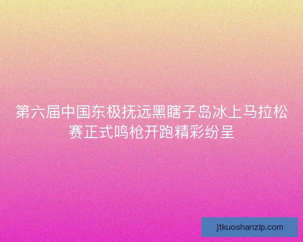 第六届中国东极抚远黑瞎子岛冰上马拉松赛正式鸣枪开跑精彩纷呈